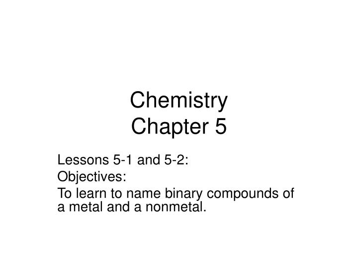 chemistry chapter 5