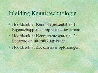 inleiding kennistechnologie