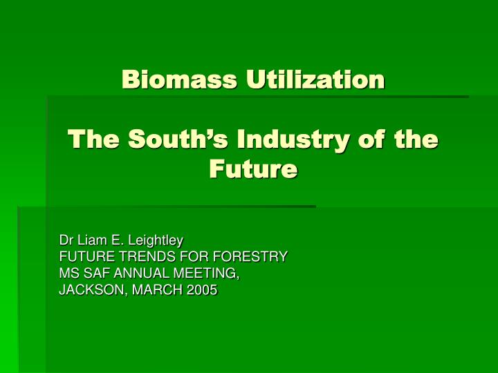 biomass utilization the south s industry of the future