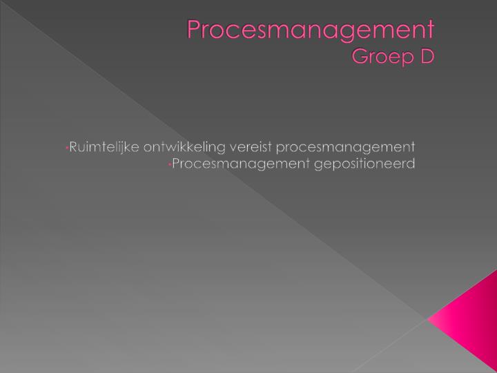 procesmanagement groep d