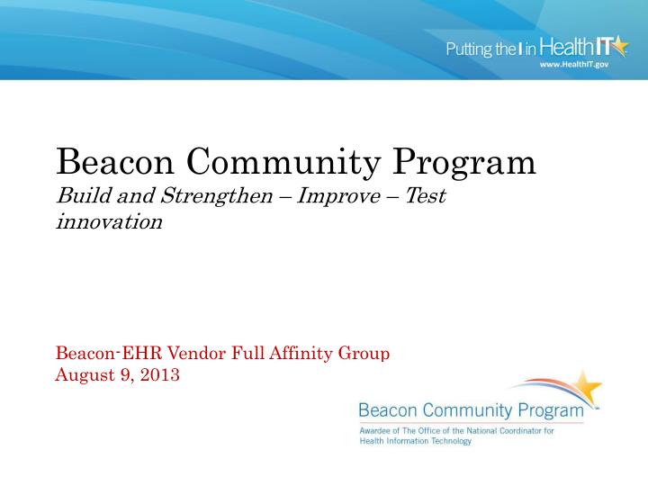 beacon community program build and strengthen improve test innovation