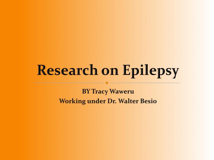 research on epilepsy