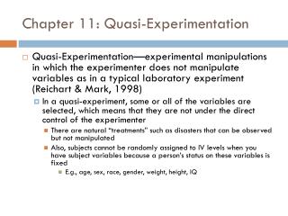 Chapter 11: Quasi-Experimentation