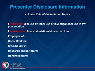presenter disclosure information