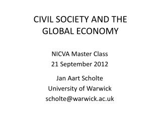 CIVIL SOCIETY AND THE GLOBAL ECONOMY
