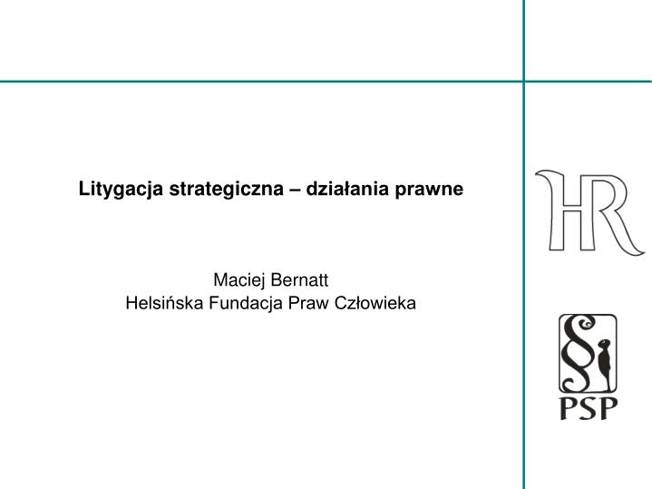 litygacja strategiczna dzia ania prawne maciej bernatt helsi ska fundacja praw cz owieka