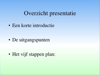 overzicht presentatie