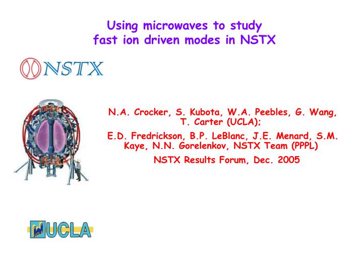 using microwaves to study fast ion driven modes in nstx