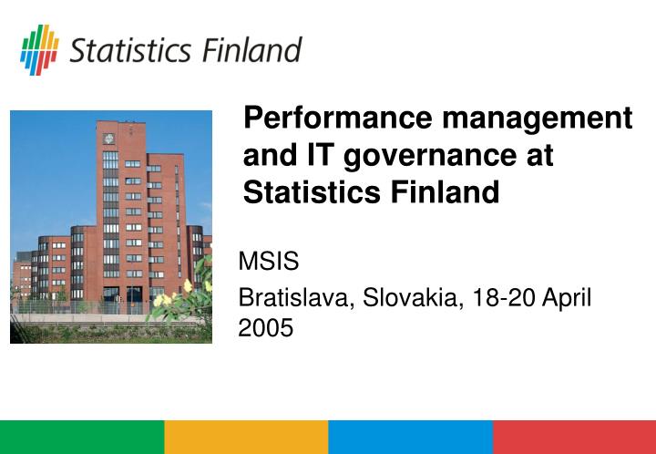 performance management and it governance at statistics finland