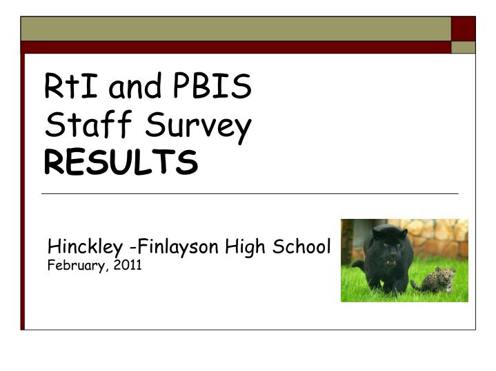 rti and pbis staff survey results