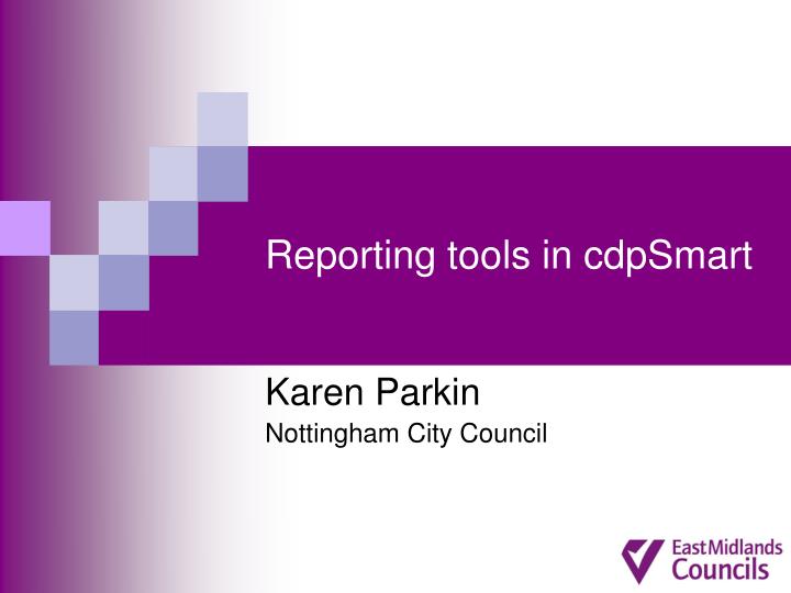 reporting tools in cdpsmart