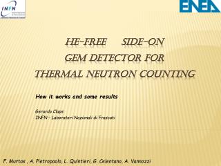 He-free Side-on GEM detector for thermal neutron counting