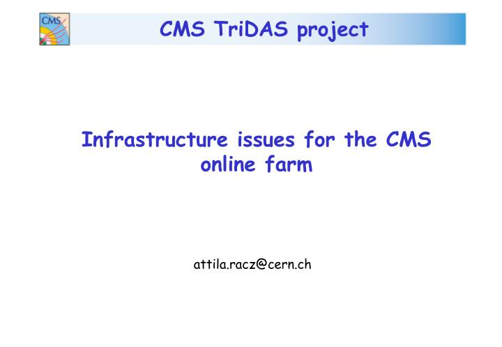 infrastructure issues for the cms online farm