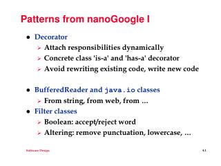 Patterns from nanoGoogle I