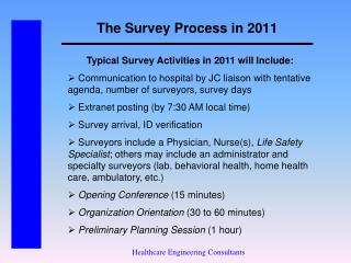 The Survey Process in 2011