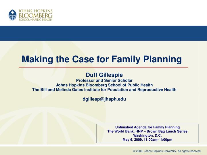 making the case for family planning
