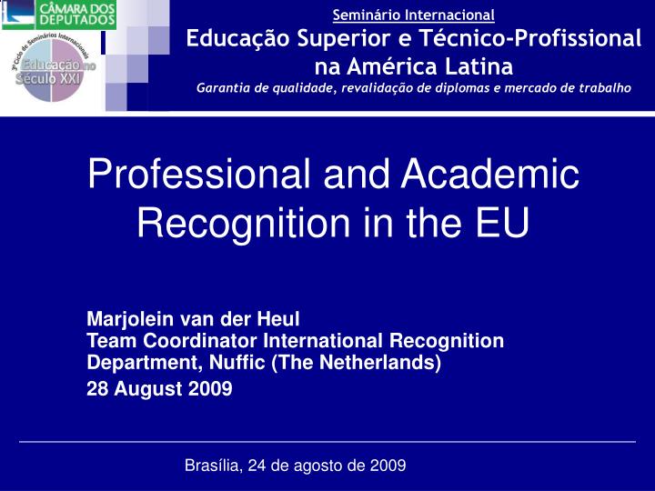 professional and academic recognition in the eu
