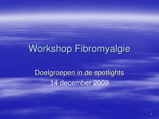 workshop fibromyalgie