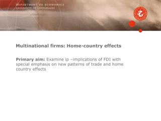 Multinational firms: Home-country effects