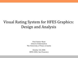 Visual Rating System for HFES Graphics: Design and Analysis