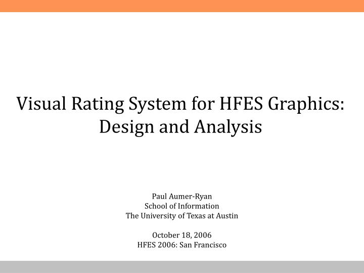 visual rating system for hfes graphics design and analysis