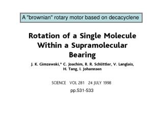 A &quot;brownian&quot; rotary motor based on decacyclene