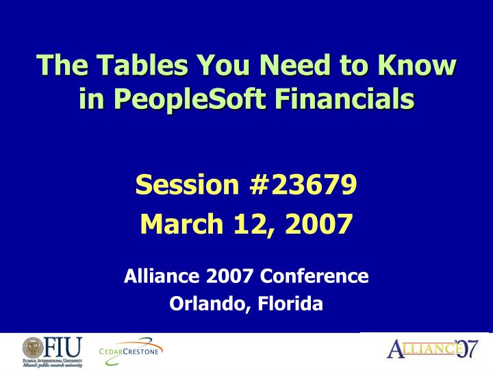 the tables you need to know in peoplesoft financials