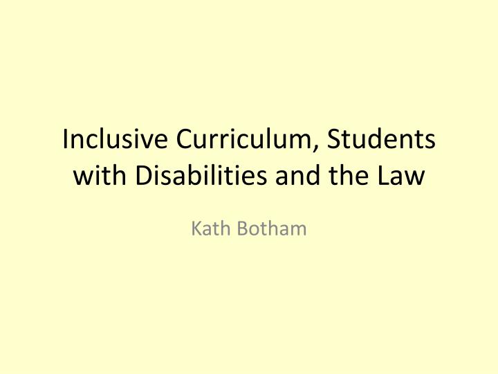 inclusive curriculum students with disabilities and the law