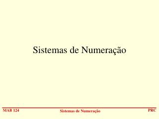 sistemas de numera o