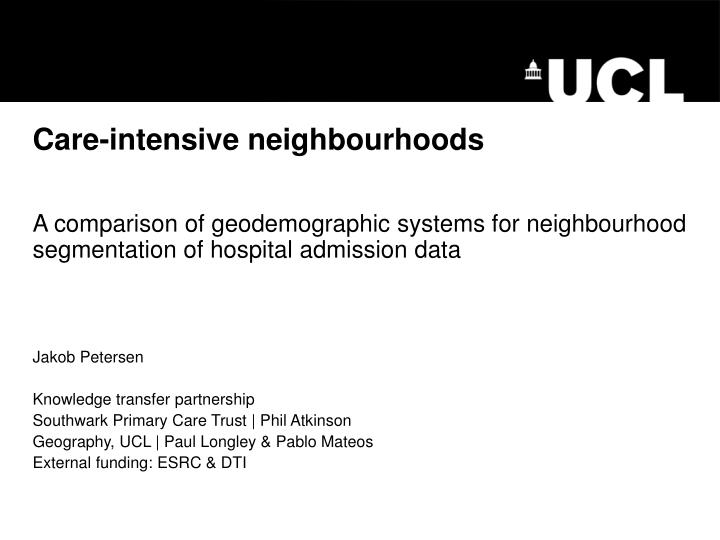 care intensive neighbourhoods