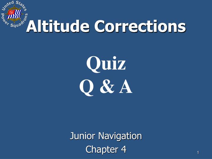 altitude corrections