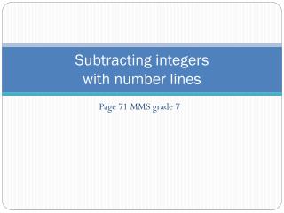 Subtracting integers with number lines