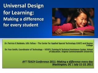 Universal Design for Learning: Making a difference for every student