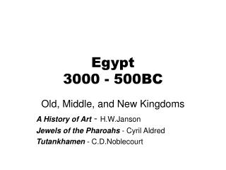 Egypt 3000 - 500BC