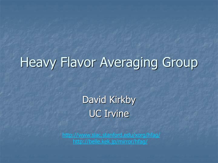 heavy flavor averaging group