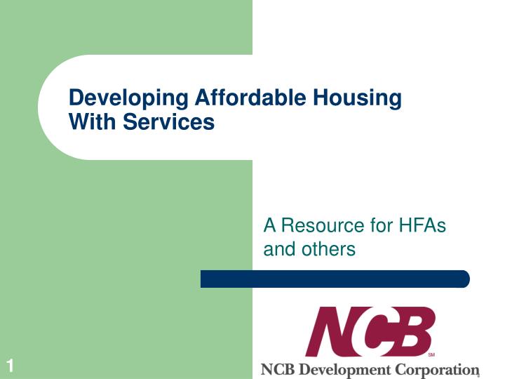 developing affordable housing with services