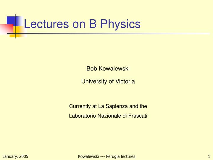lectures on b physics