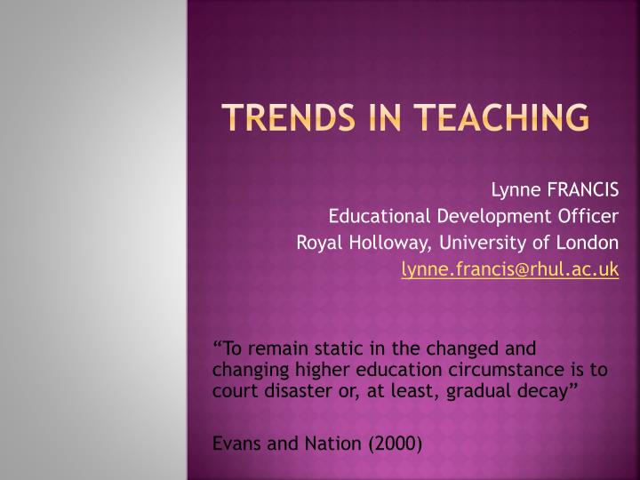 trends in teaching