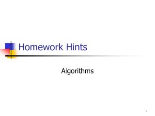Homework Hints
