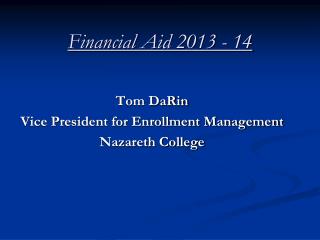 Financial Aid 2013 - 14