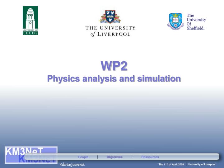 wp2 physics analysis and simulation