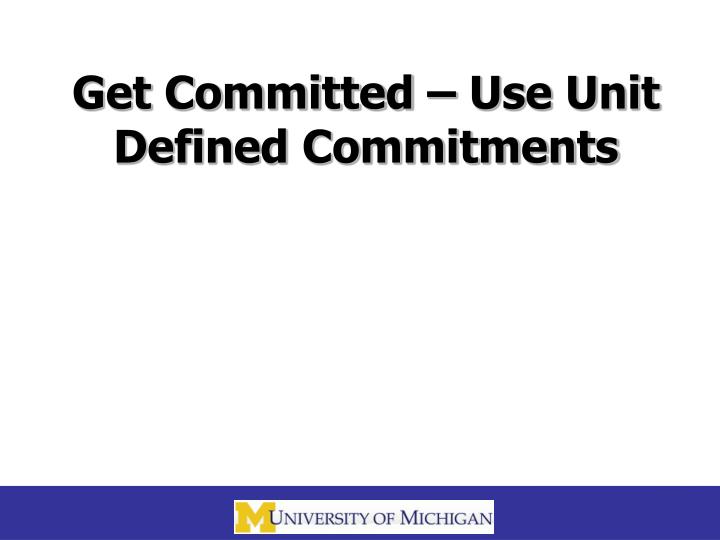 get committed use unit defined commitments