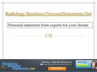 Radiology Residency Personal Statements