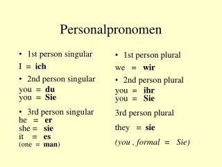 Personalpronomen