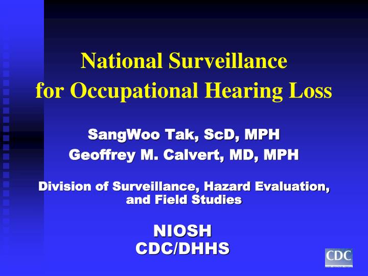 national surveillance for occupational hearing loss