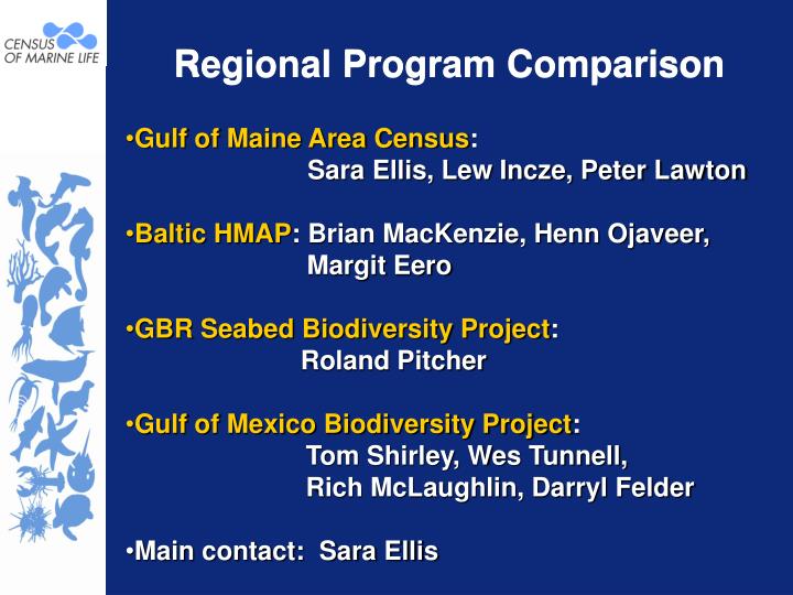 regional program comparison
