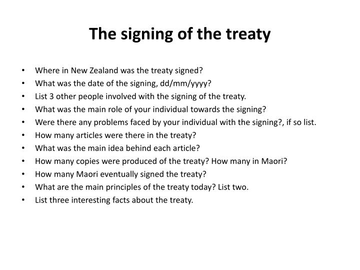 the signing of the treaty