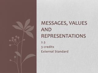 Messages, values and representations