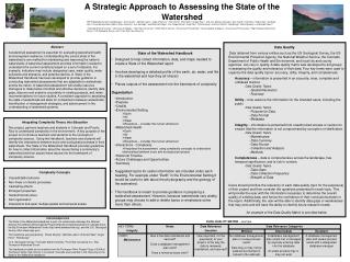 A Strategic Approach to Assessing the State of the Watershed