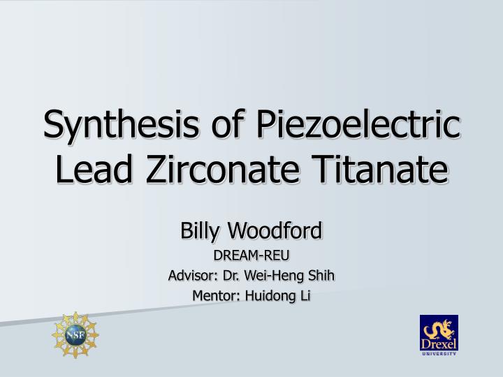 synthesis of piezoelectric lead zirconate titanate